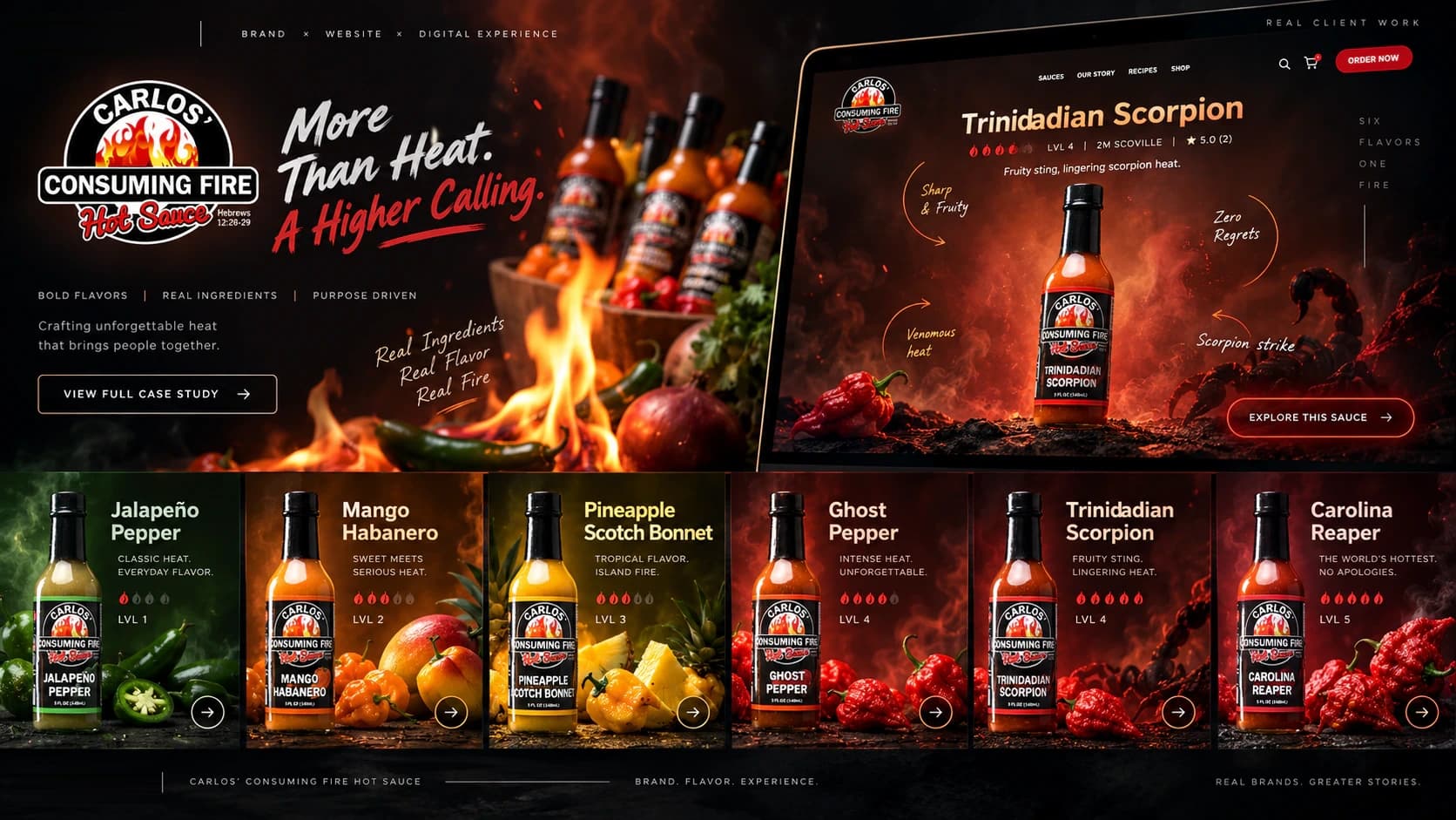 Carlos’ Consuming Fire Hot Sauce · experiență eCommerce