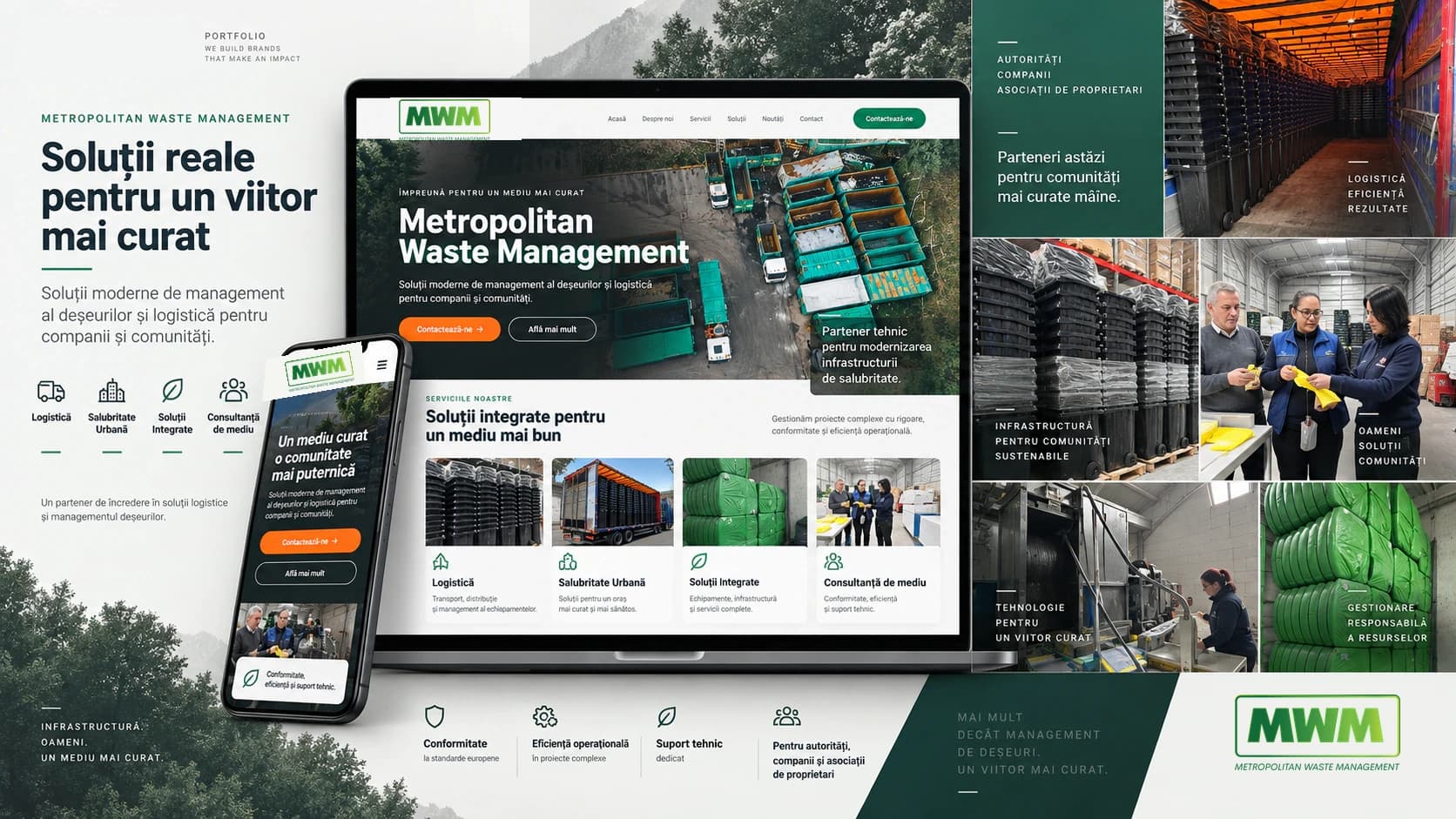 Prezentare vizuală a platformei Metropolitan Waste Management